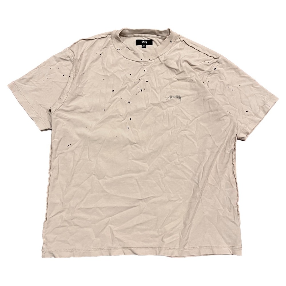 Stüssy Men's T-shirt Medium Paint Splatter Skate Streetwear Tee White